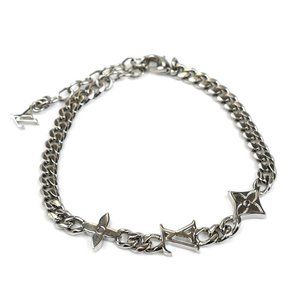LOUIS VUITTON Silver Monogram Charm Bracelet